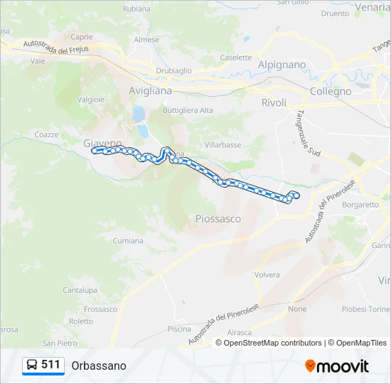 511 Bus Line Map