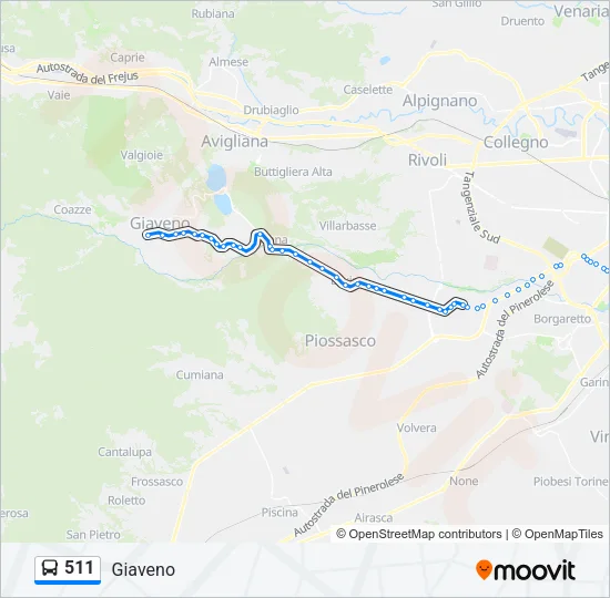 Percorso linea bus 511