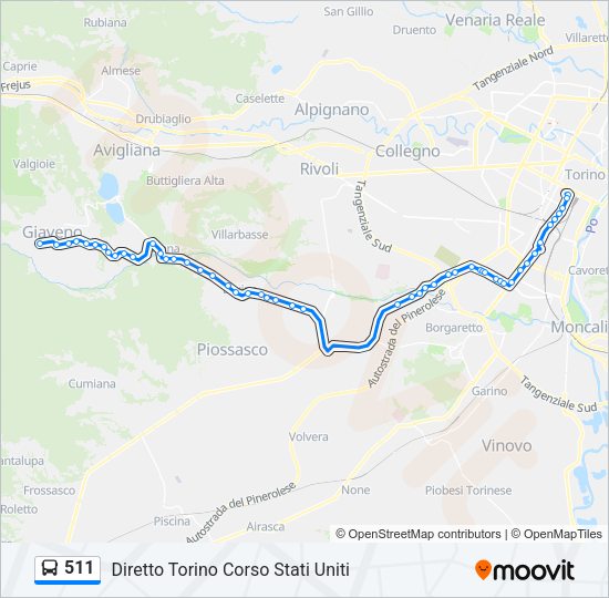 511 Bus Line Map