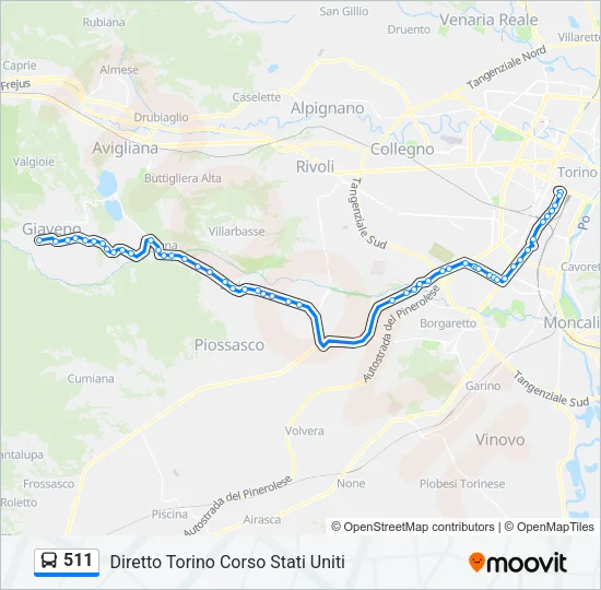 511 Bus Line Map