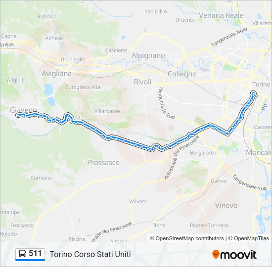511 Bus Line Map