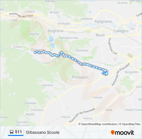 511 Bus Line Map