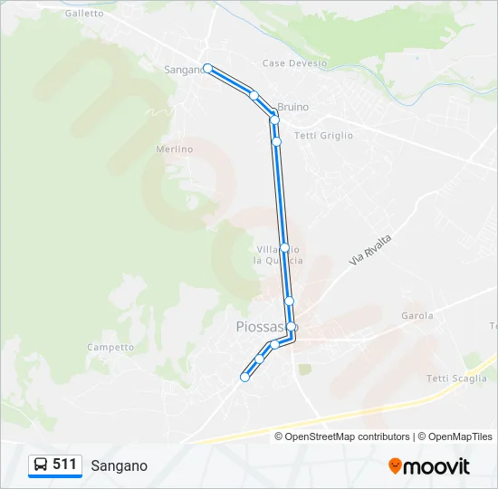 511 Bus Line Map