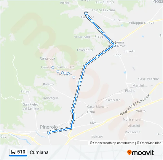 510 Bus Line Map