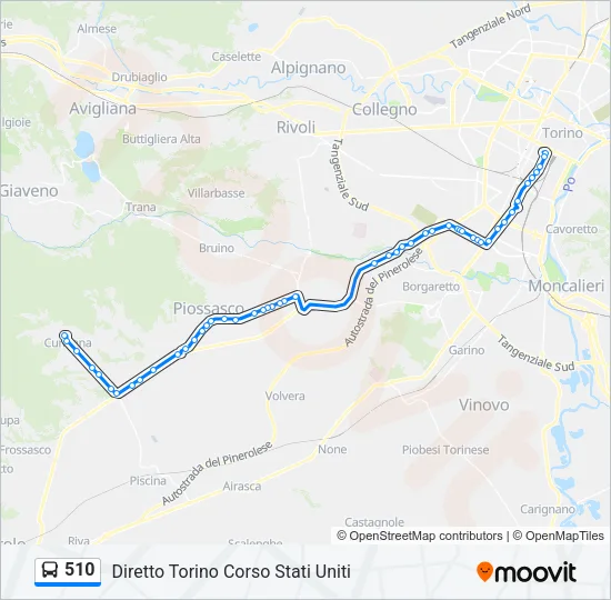 510 Bus Line Map
