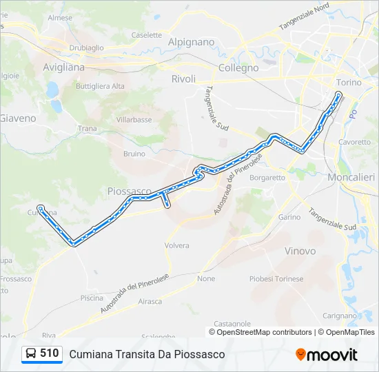 510 Bus Line Map