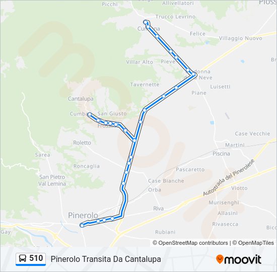 Percorso linea bus 510