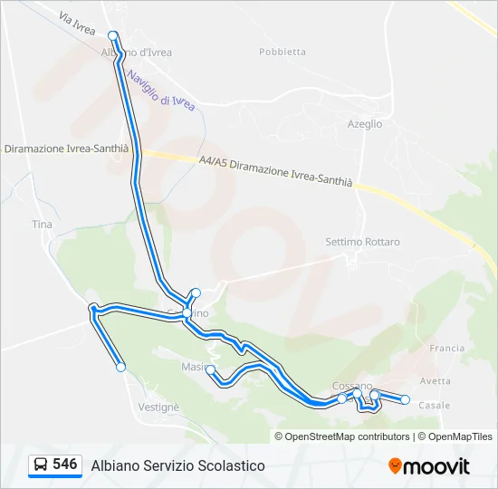 546 Bus Line Map