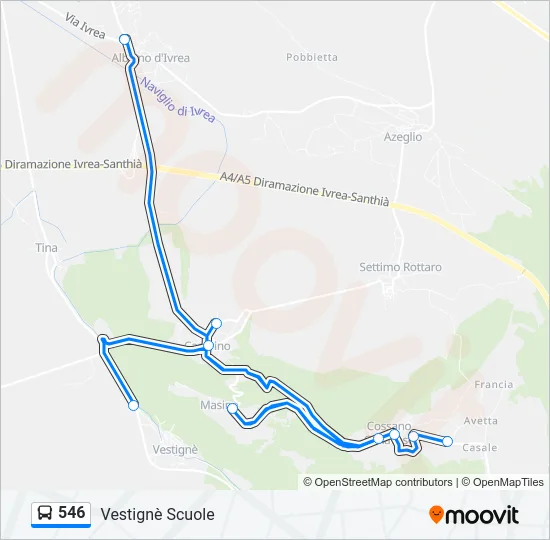 546 Bus Line Map