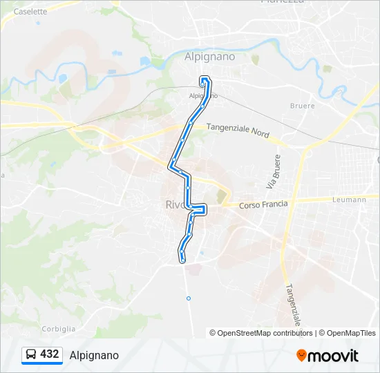 432 Bus Line Map