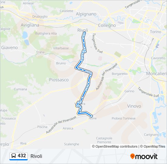 Percorso linea bus 432