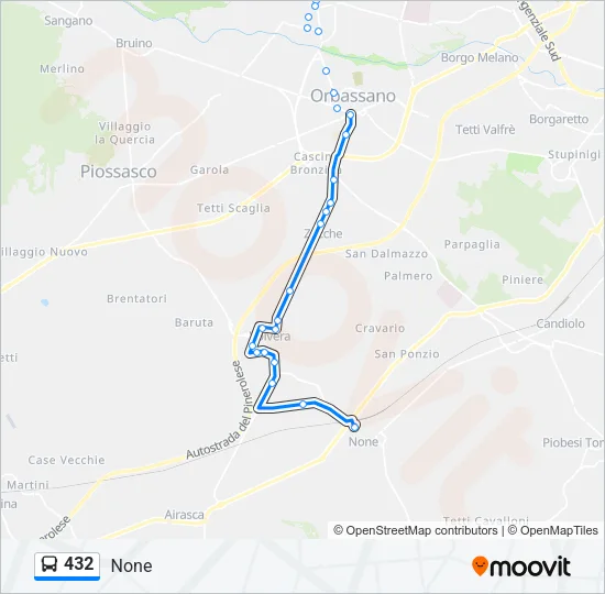 432 Bus Line Map