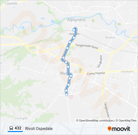 Percorso linea bus 432