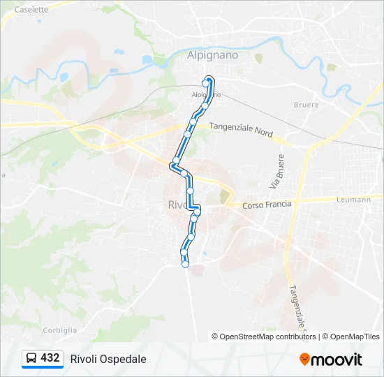 432 Bus Line Map