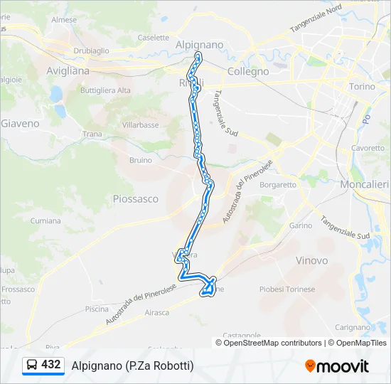 432 Bus Line Map
