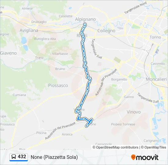 432 Bus Line Map