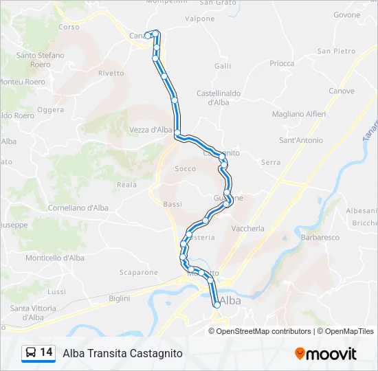 14 Bus Line Map