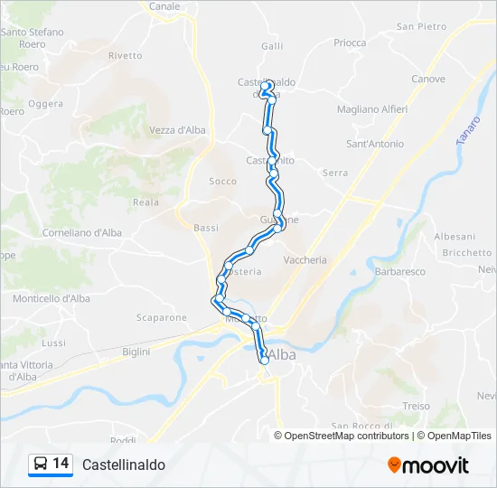 14 Bus Line Map