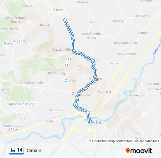 14 Bus Line Map