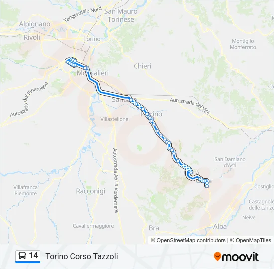 14 Bus Line Map