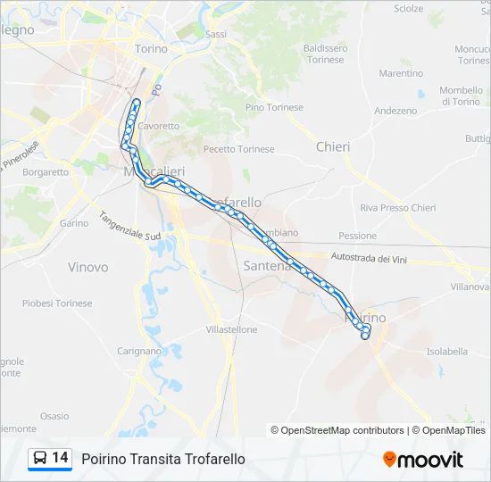 14 Bus Line Map