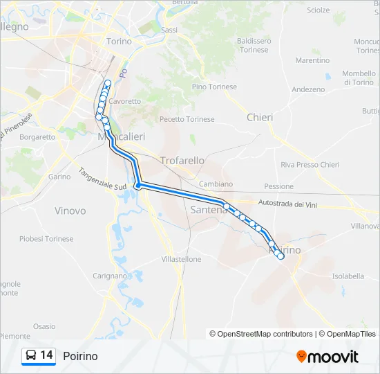 14 Bus Line Map