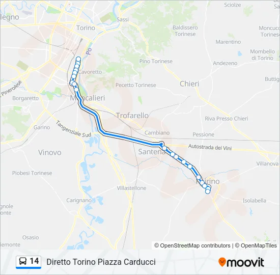 14 Bus Line Map