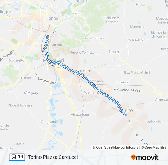 14 Bus Line Map