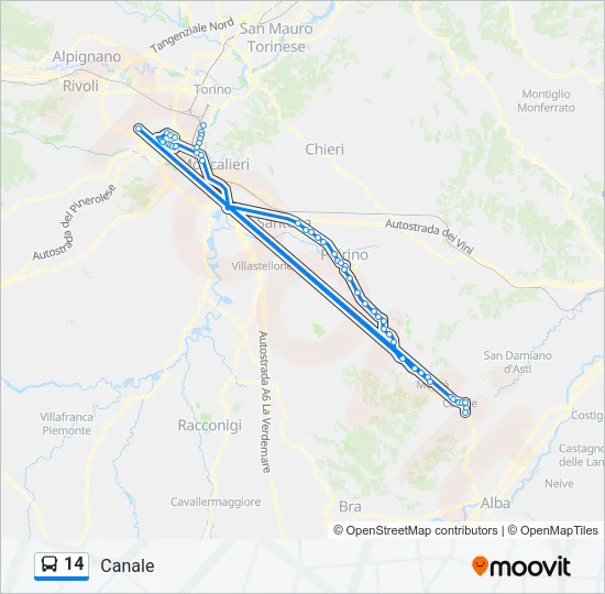 14 Bus Line Map