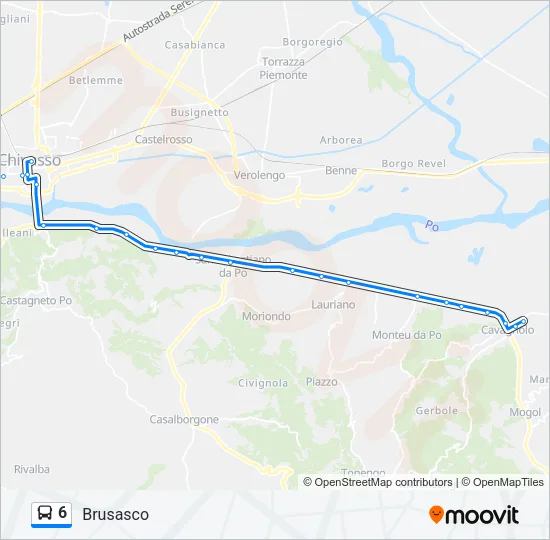 6 Bus Line Map