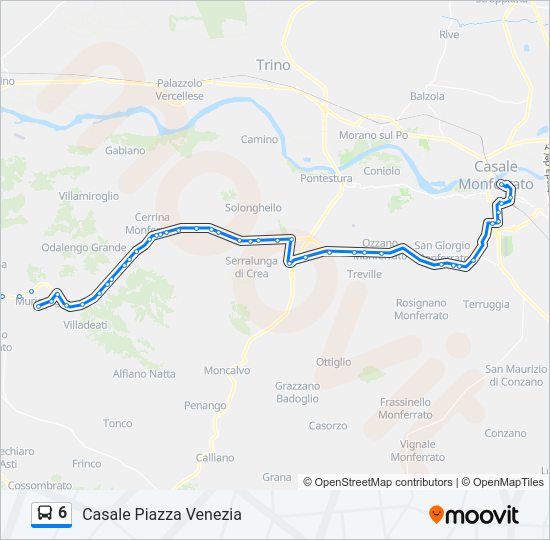 Percorso linea bus 6