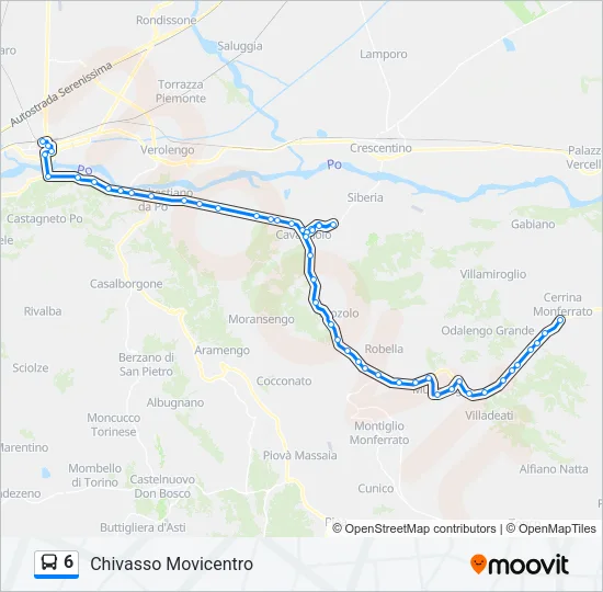 6 Bus Line Map