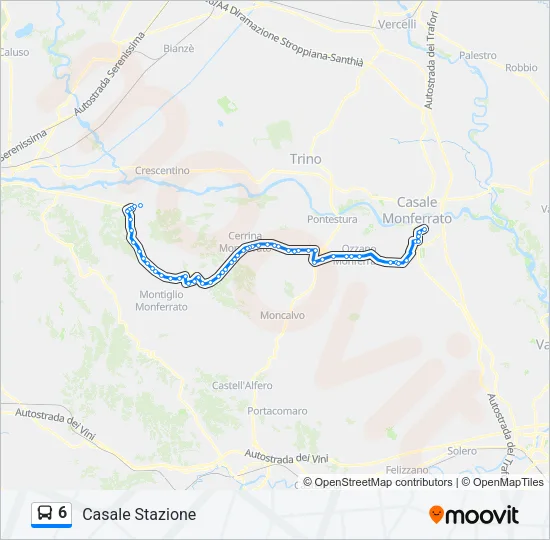 6 Bus Line Map