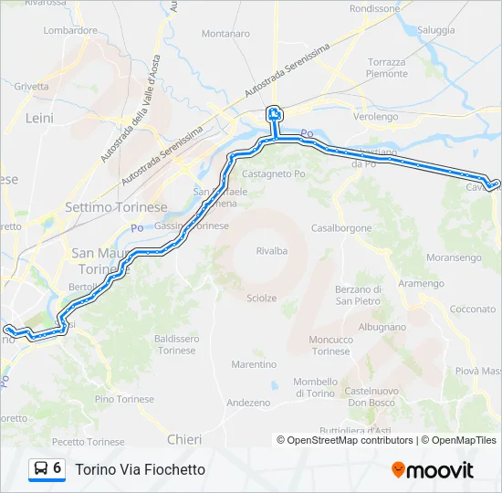 6 Bus Line Map
