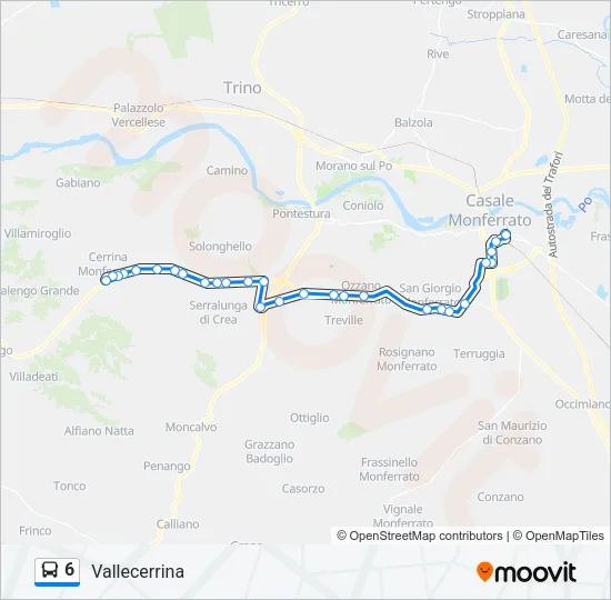 6 Bus Line Map