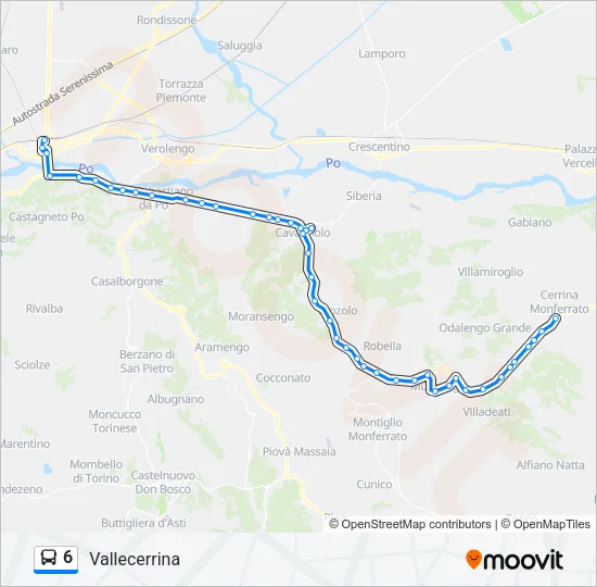 6 Bus Line Map