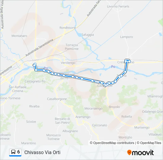 6 Bus Line Map