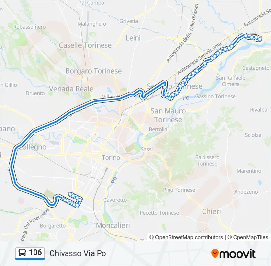 106 Bus Line Map