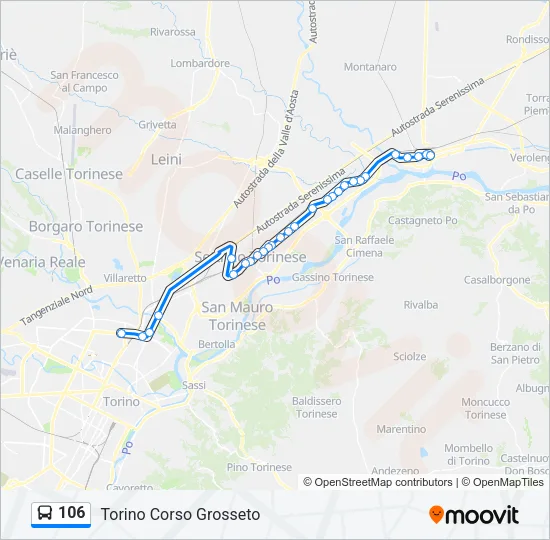 106 Bus Line Map