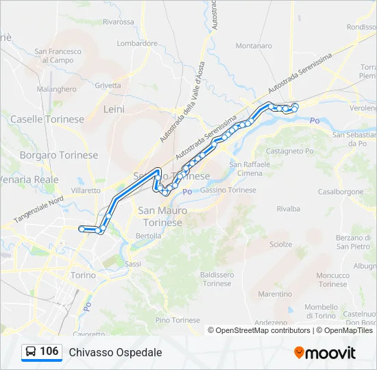 106 Bus Line Map