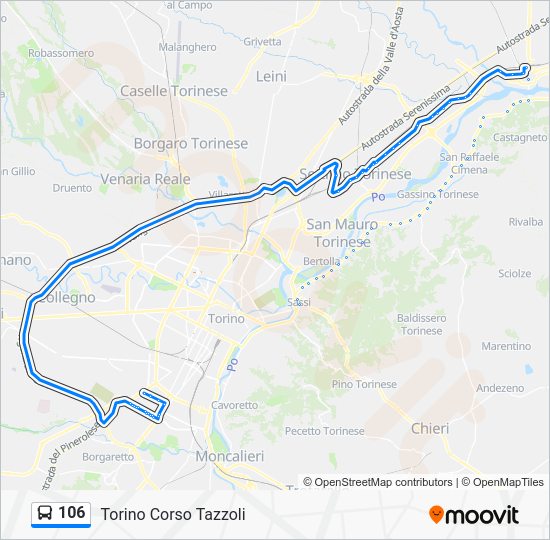 106 Route: Schedules, Stops & Maps - Torino Corso Tazzoli (Updated)