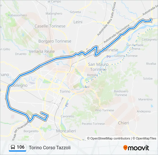 106 Bus Line Map