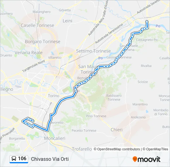 106 Bus Line Map