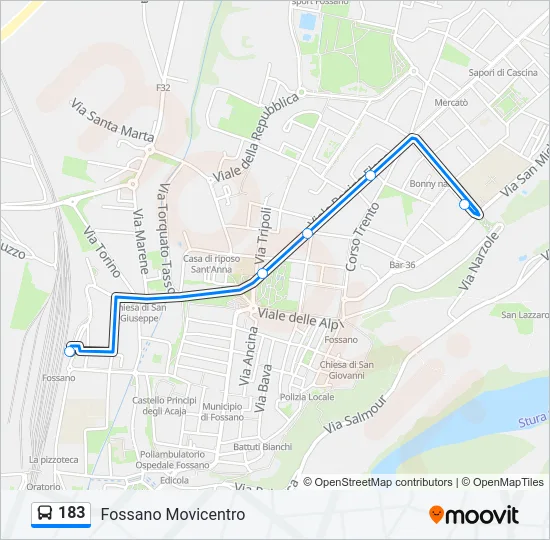 183 Bus Line Map