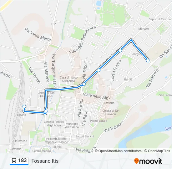 183 Bus Line Map