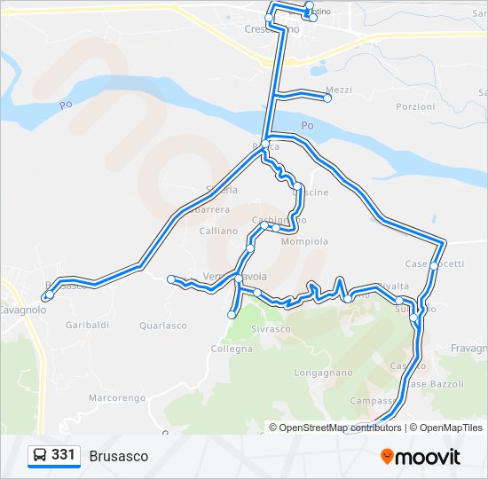 Percorso linea bus 331