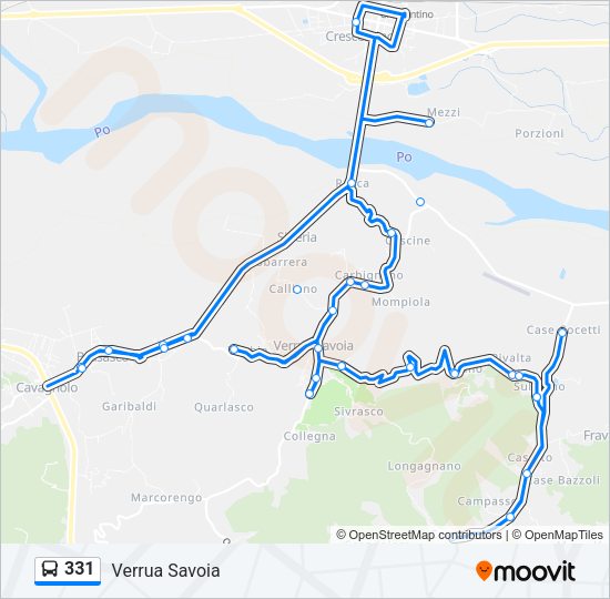 Percorso linea bus 331