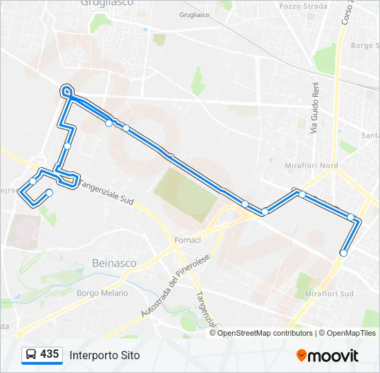 Percorso linea bus 435