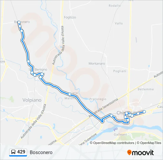 429 Bus Line Map