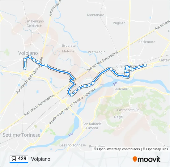 429 Bus Line Map